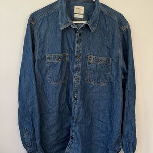 Mens Denim Button Down Shirt